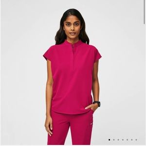 Figs Rafaela Oversized Scrub Top -ULTRA ROSE